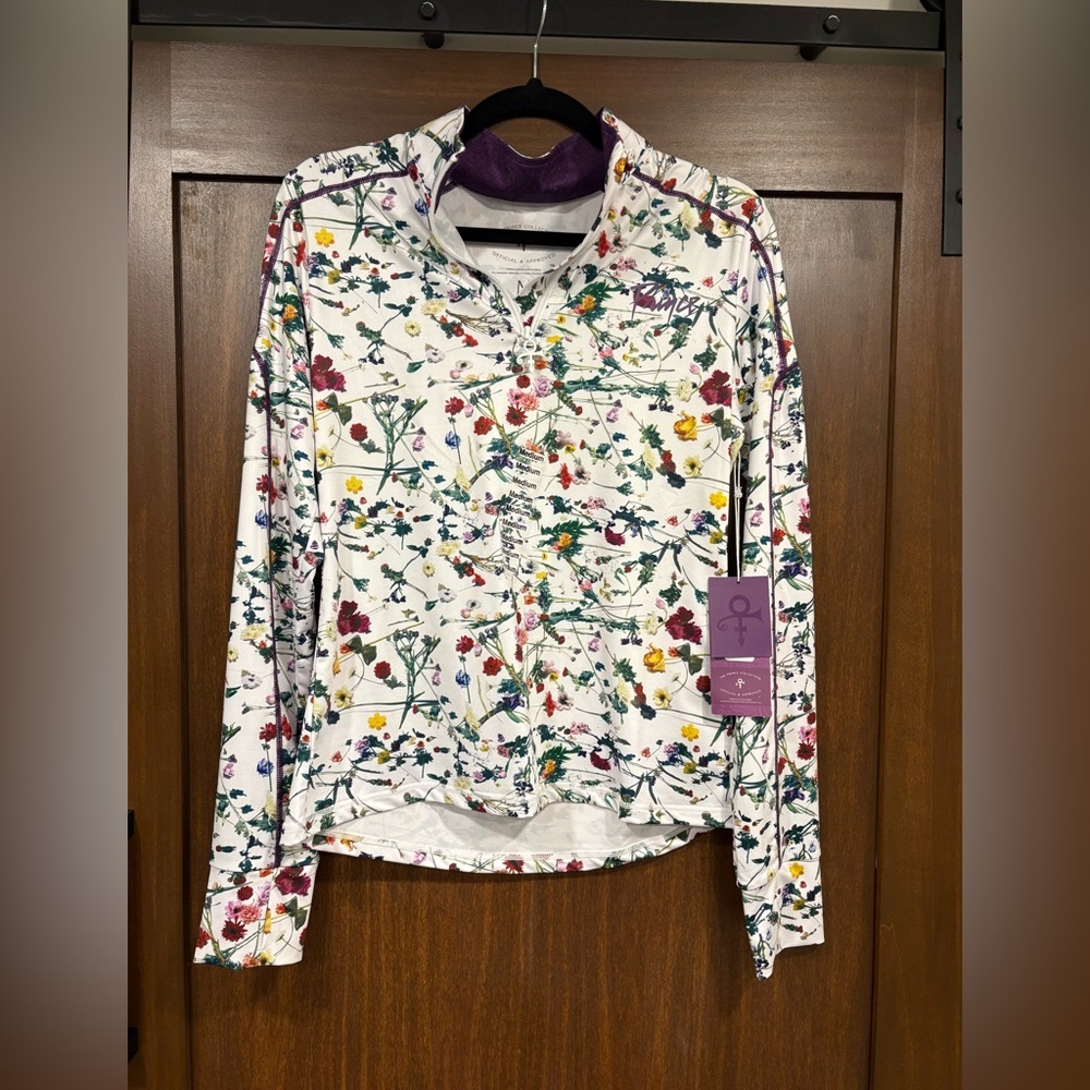 NWT Prince Collection flower quarter zip top from the Purple Rain album!!